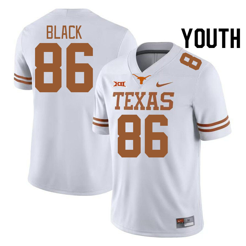 Youth #86 Dorian Black Texas Longhorns College Football Jerseys Stitched-White